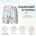 thumbnail image 6 of Picia Nautical Lighthouse Sailboat pattern Mens Swim Trunks with Compression Liner Stretch Beach Shorts Quick Dry with Zipper Pockets No-Chafing Board Shorts-Small, 6 of 9