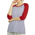thumbnail image 2 of TheLovely Women's Round Neck Raglan 3/4 Sleeve Baseball Tee Shirts Jersey Top, 2 of 3