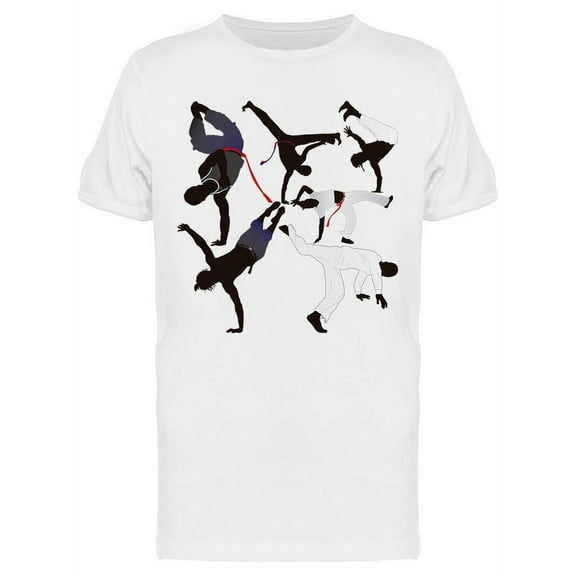 Capoeira Fighter Silhouettes  T-Shirt Men -Image by Shutterstock, Male x-Large