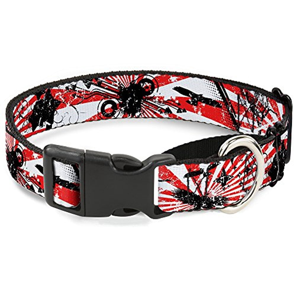 buckle-down rising sun white red martingale dog collar