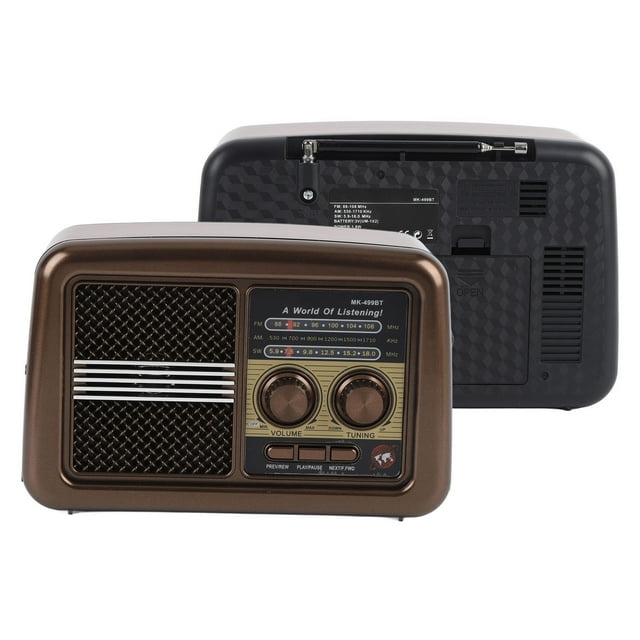Full Band Portable Shortwave Radio, AM SW Weather Radio, Dual Power Supply Emergency Radio with Multi Source Music Playback, for Home Kitchen Outdoor