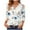 White, variant on Womens Tops Print Base T-shirt 3/4 Length Three-quarter Sleeve V-neck Top,Tops for Women White