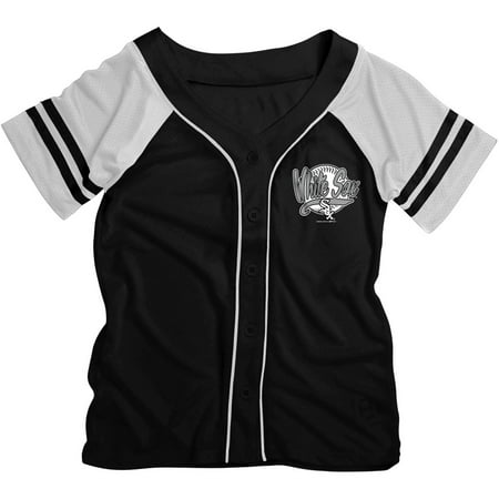 MLB Chicago White Sox Girls Short Sleeve Button Down Mesh (Best Selling Mlb Jerseys)