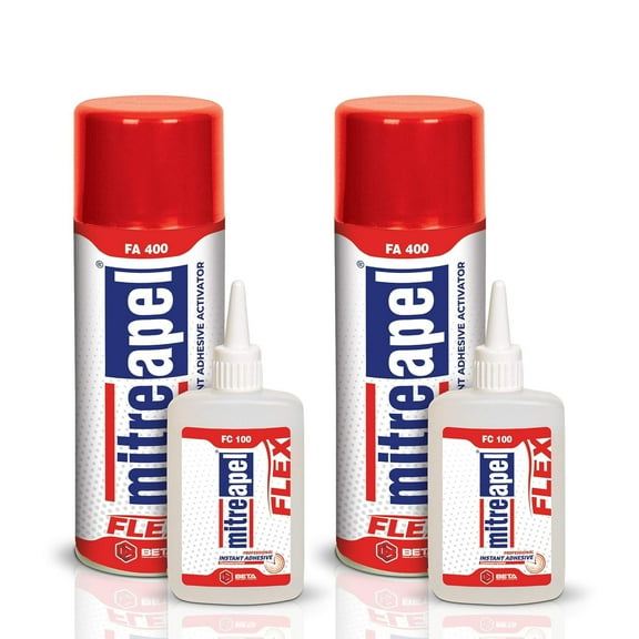 MITREAPEL Super Flex CA Glue (3.5 oz) with Spray Adhesive Activator (13.5 fl oz) - Crazy Craft Glue for Wood, Plastic, Metal, Leather, Ceramic - Cyanoacrylate Glue for Crafting and Building"