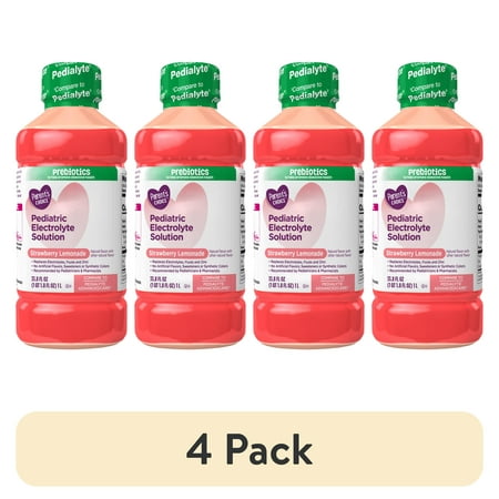 (4 pack) Parent's Choice Advantage Care Electrolyte Solution, Strawberry Lemonade, 33.8 fl oz