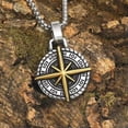 thumbnail image 3 of HOOUN North Star Compass Pendant Necklace Men Women Protection Jewelry Chain 24" Gift-Gold, 3 of 4
