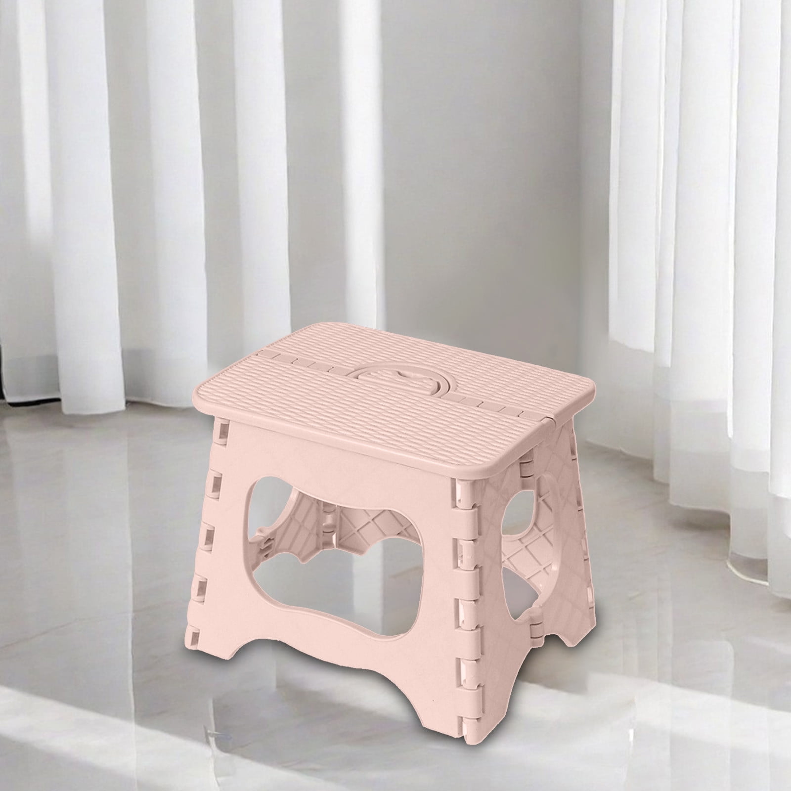 Tao Tao 1 Pack Shower Foot Rest Folding Stool Step to Shave Legs Shaving Stool for Inside Shower Foldable Small Shower Stool Waterproof Plastic Corner Shower Foot Stool Pink
