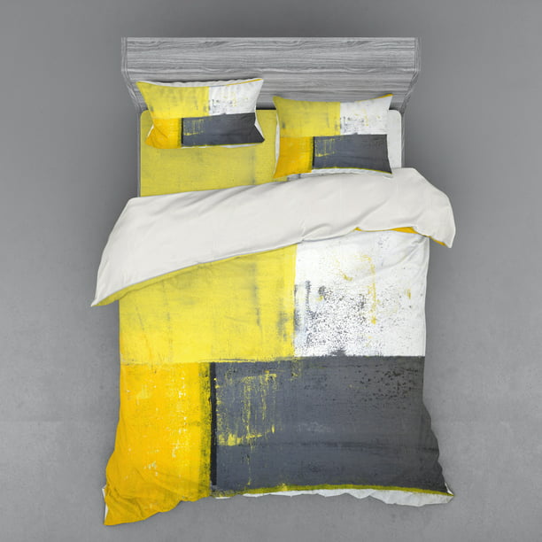 Grey And Yellow Duvet Cover Set Street, Gray And Yellow Duvet Cover Set