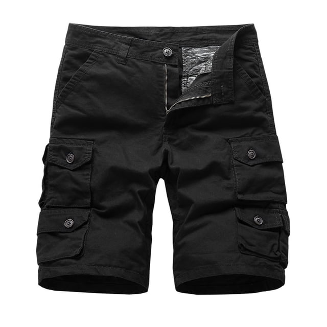 Men's Summer Outdoors Casual Loose Multiple-pockets Cotton Overalls Beach Shorts