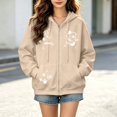 thumbnail image 2 of FYDUU Zip Up Hoodies for Women Cute Graphic Cat Print Hooded Sweatshirt Jacket Casual Outwear with Pockets Fall Clothes, 2 of 4