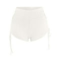 thumbnail image 5 of BVXEEP Women High Waist Hip Stretch Summer Womens Shorts Dressy Casual Fitness Wrinkled Drawstring Biker Shorts Yoga Womens Shorts Casual Pants Shorts, 5 of 6