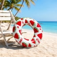 thumbnail image 4 of WWC Watermelon Pool Float, Inflatable Fruit Swim Ring with Handles, Extra-Thick PVC Floatie for Adults and Kids, Summer Water Party Decor, 4 of 6