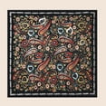 thumbnail image 2 of Hotian Paisley Print Satin Head Scarf Ditsy Floral Hair Scarf Large Bandana Black 35", 2 of 3