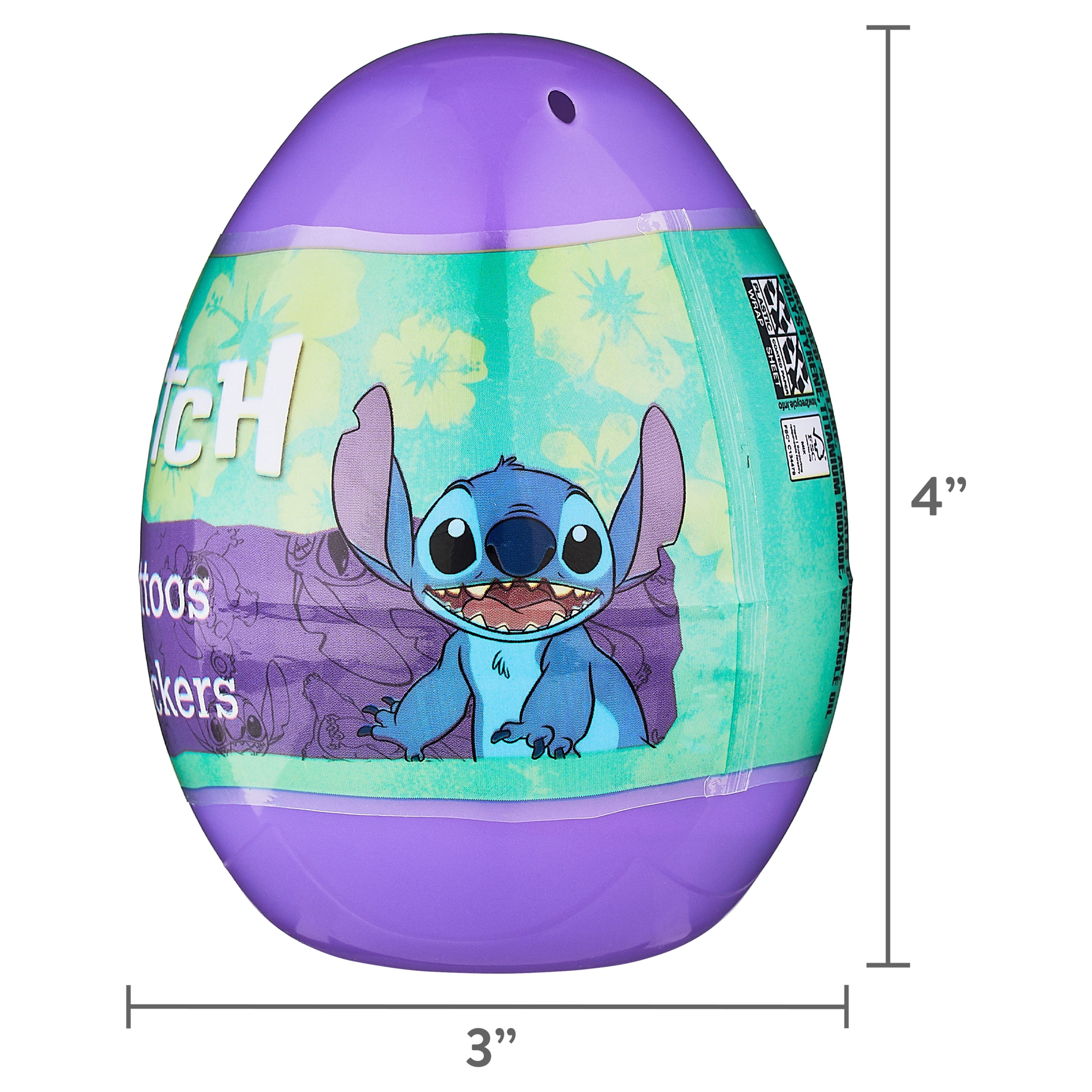 Dudley's Stitch Jumbo Plastic Easter Egg Filled with Stickers and Temporary Tattoos, Egg Hunt