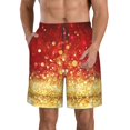 thumbnail image 2 of Uemuo Red Gold Glitter Pattern Men's Swim Trunks Hawaiian Beach Bathing Suit Swimsuits Beach Quick-Dry Shorts with Pockets-3X-Large, 2 of 9