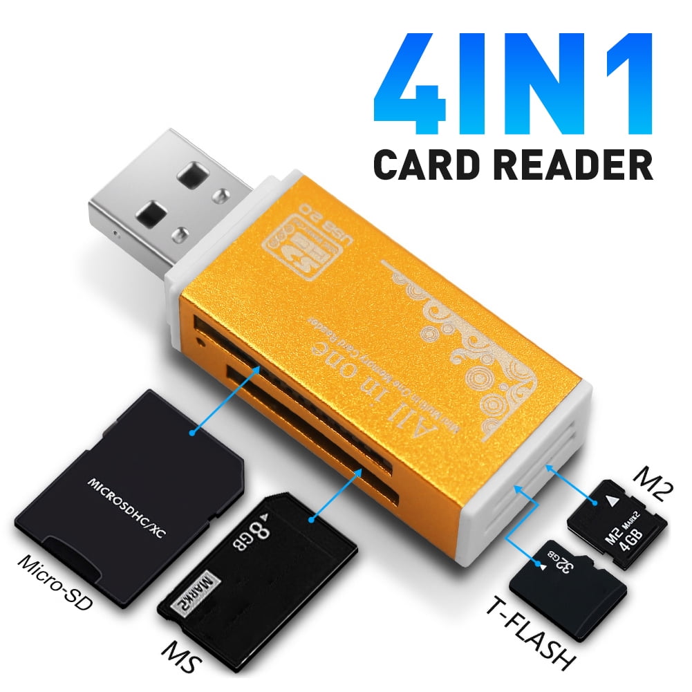 SPRING PARK Multifunctional USB 2.0 Micro-SD/TF/CT/MS/SDHC/MMC Memory Card Adapter - Walmart.com