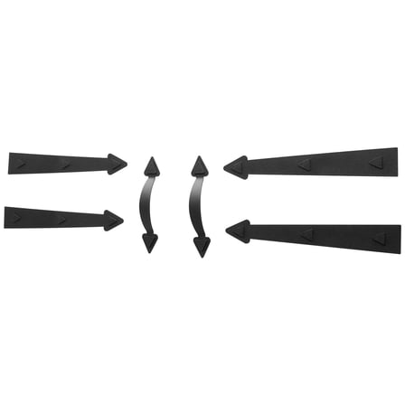 Magnetic Garage Door Hardware Kit - 4 Hinges & 2 Handles - Black Decorative Set