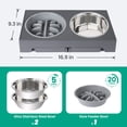 thumbnail image 3 of Elevated Dog Bowls - 5 Adjustable Heights Stand, 2 Stainless Steel Bowls & 1 Slow Feeder, for Small to Large Dogs, Gray, 3 of 7