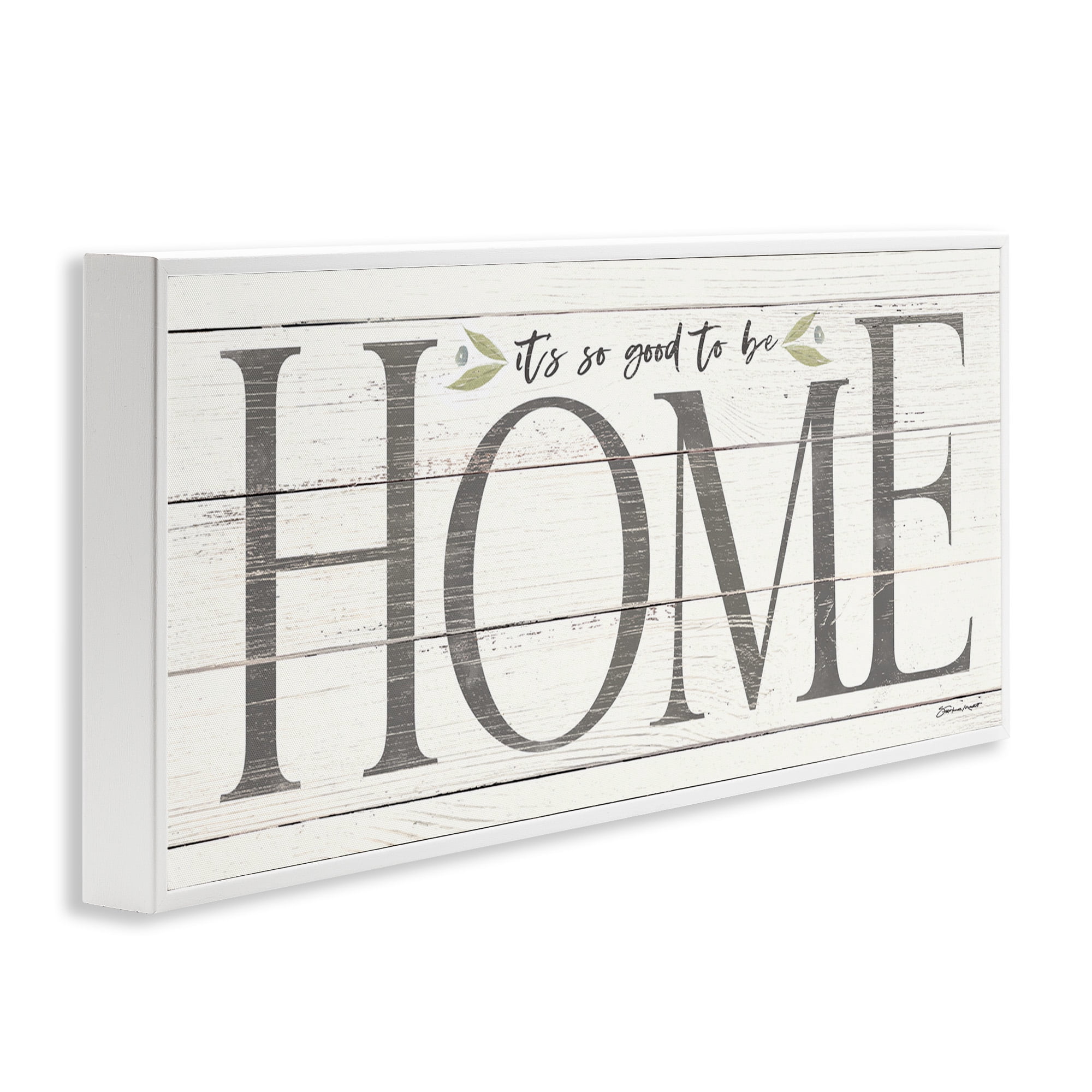 Stupell Industries Good To Be Home Family Inspirational Typography Painting White Framed Art Print Wall Art, 30 x 13