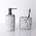thumbnail image 6 of Better Homes & Gardens Terrazzo Textured Resin Toothbrush Holder in Greys, 6 of 6