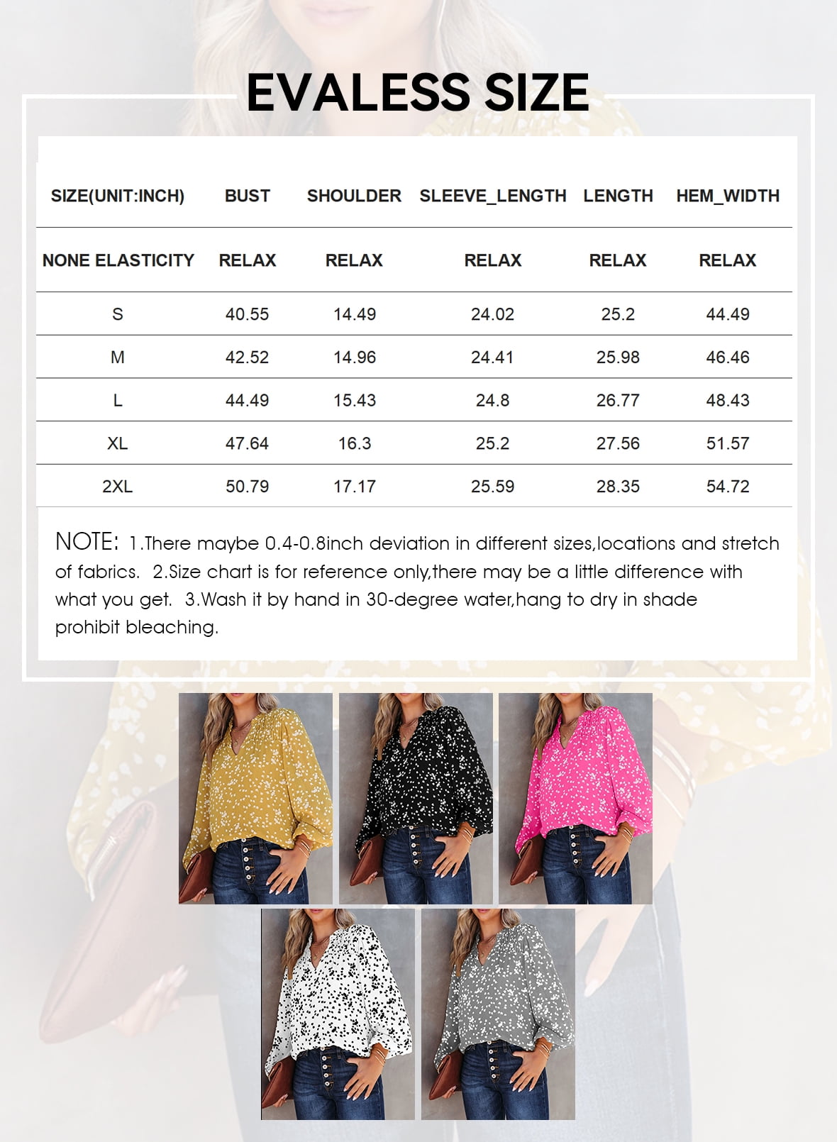 Blouses for Women Long Sleeve V Neck Smocked Tops Casual Boho Floral Print Chiffon Blouse Shirts Yellow M