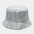thumbnail image 2 of Aoochasliy Hats and Gloves Clearance Fisherman Hat Unisex Men Women Printing Sun Hat Outing Two-sided Bucket Caps, 2 of 3