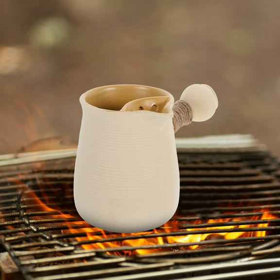 LIFKOME Outdoor Camping Ceramic Tea Kettle Multifunctional Camp Coffee Pot For Boiling Tea Milk And Soup Portable Stovetop Tea Kettle For Stovetop And Open Fire