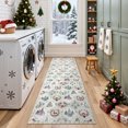 thumbnail image 4 of Moynesa Christmas 2'x6' Runner Rugs for Hallway, Washable Kitchen Rug Carpet Runner, Non-Slip Low Pile Soft Winter Moroccan Holiday Xmas Decor Modern Mat for Entrance Bedroom Laundry, Beige, 4 of 12