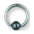 thumbnail image 2 of SGSS Captive w Hematite Ball 12G (2mm) 7/16 (12mm) Dia w 3mm Gap & 4mm Stainless Steel, 2 of 2