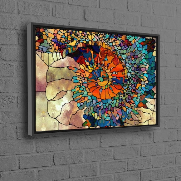 Grande Impression sur Toile d'Art Fractal Abstrait Idéal pour Cadeau Personnalisé de Bébé Garçon et Décoration Murale Moderne pour la Maison