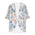 thumbnail image 4 of Jinhomg Summer Cardigan for Women Open Front Chiffon Beach Cover Ups 2025 Trendy 3/4 Sleeve Floral Graphic Kimono Cardigans Lightweight Hawaiian Outwear Multicolor XXXXXL, 4 of 6