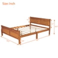 thumbnail image 3 of UHOMEPRO Low Profile Queen Bed Frame with Headboard, No Box Spring Needed - Modern Wood Platform Bed Frame for Adults & Kids, Sturdy Wooden Slats, Oak Bedroom Furniture (Queen Size, 60"x80"), 3 of 8