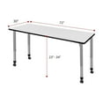 thumbnail image 4 of Regency Kee 72 x 30 in. Height Adjustable Mobile Classroom Activity Table- Neo Walnut Top & Black Base, 4 of 7