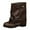 Brown, variant on Rokment Womens Wide Calf Fold over Boots Fall Winter Slouchy Vintage Leather Chunky Heel Western Foldover Riding Boots