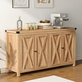 thumbnail image 3 of DEXTRUS Buffet Sideboard Cabinet, Farmhouse Kitchen Storage Cabinet with Doors and Shelves, Brown, 3 of 12