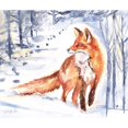thumbnail image 2 of Jennifer Rose Winter Walk Fox Framed Canvas Print, 2 of 2