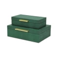 thumbnail image 2 of Lusan Rectangular Decorative Box Set - Green Faux Shagreen, 2 of 2