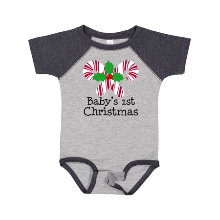 

Inktastic Baby s 1st Christmas Candy Canes Gift Baby Boy or Baby Girl Bodysuit