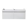 thumbnail image 2 of Fresca Mezzo 60" White Wall Hung Double Sink Modern Bathroom Cabinet, 2 of 4