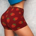 thumbnail image 4 of Xecao Strawberry Print Workout Shorts for Women Soft Smooth Gym Yoga Scrunch Active Tennis Workout Running Shorts, 4 of 9