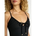 thumbnail image 4 of Time and Tru Women’s and Women’s Plus Tie Front One Piece Swimsuit, Sizes XS-2X, 4 of 5