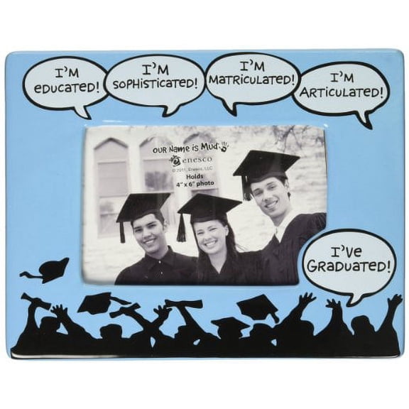 I VE GRADUATED keepsake ceramic picture frame by Our Name is Mud - 4x6