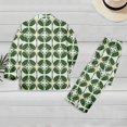 thumbnail image 3 of Womens Pajama Outfits All Printed Long Sleeve Tops with Matching Pants Lightweight Relaxed Fit for Casual Wear Green,L, 3 of 4