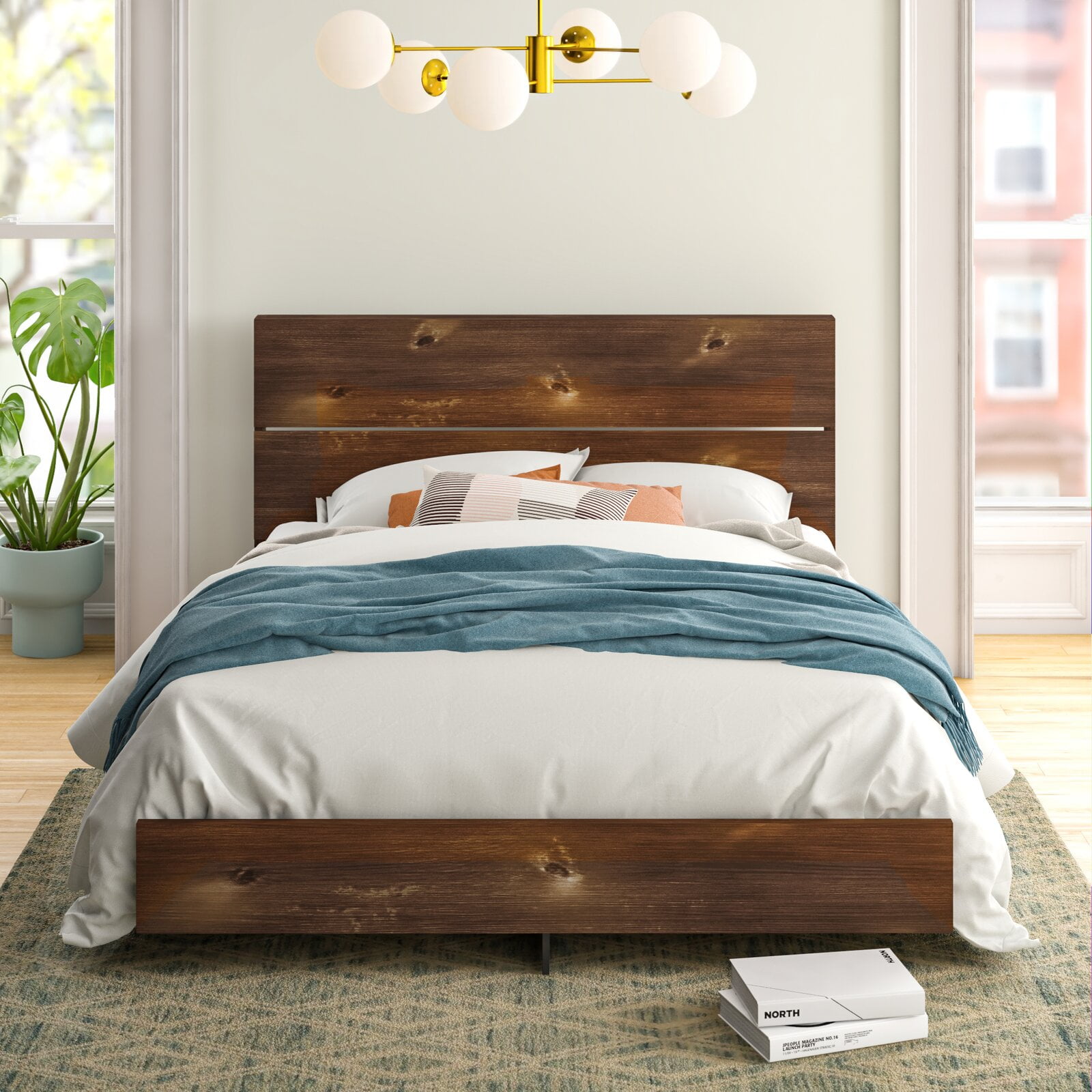 Franklin Low Profile Platform Bed, Box Spring Not Required, Frame