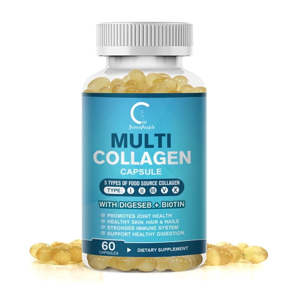 GPGP Multi Collagen Pills 5000mg - Skin, Hair and Nails Supplement - 60 Capsules