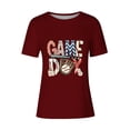 thumbnail image 4 of APEXFWDT Baseball Shirts Women Game Day Graphic Tee Shirts Short Sleeve Crewneck Casual Letter Print Shirts Tops, 4 of 4