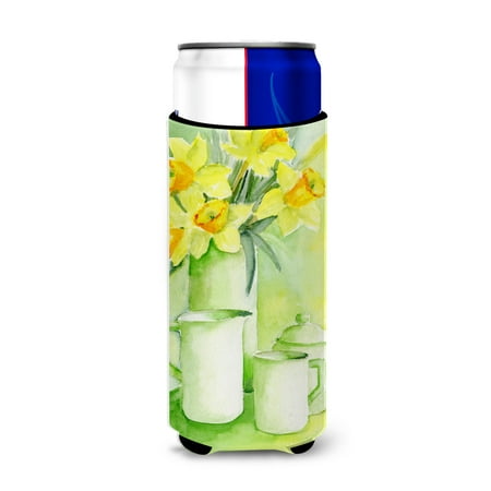 

Carolines Treasures BMBO0970MUK Yellow Daffodils by Maureen Bonfield Ultra Beverage Insulators for slim cans Slim Can