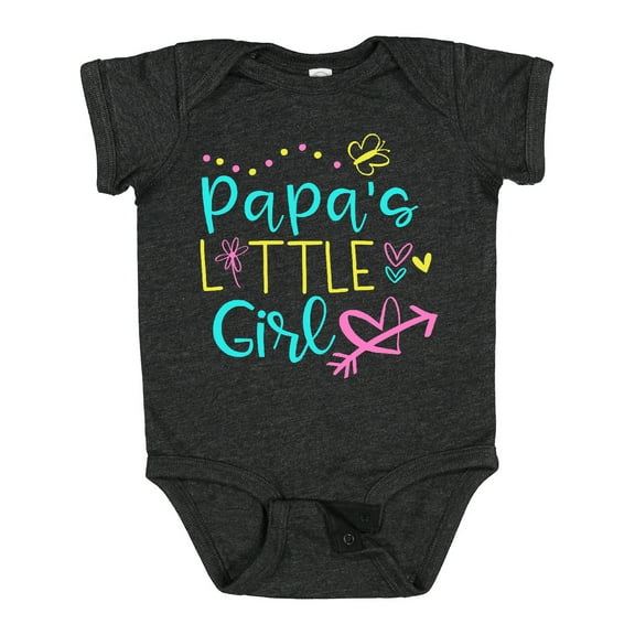 Inktastic Papa's Little Girl with Hearts Flower and Butterfly Girls Baby Bodysuit