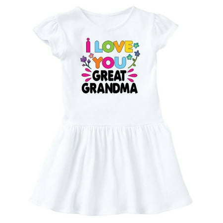 

Inktastic I Love You Great Grandma with Flowers Gift Baby Girl Dress