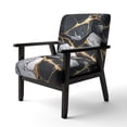 thumbnail image 3 of Designart "Marbled Gold Geode Abstract II" Chaise d'Appoint en Marbre Noir - Fauteuil Moderne pour Chambre, 3 of 7